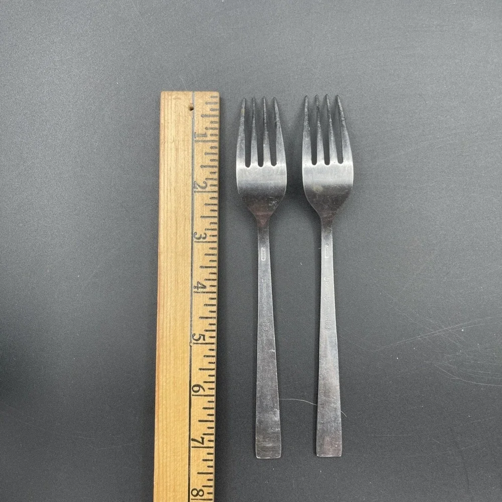 Rogers Century House Japan Stainless Dinner Forks Lot 2 Mid Century Flatware